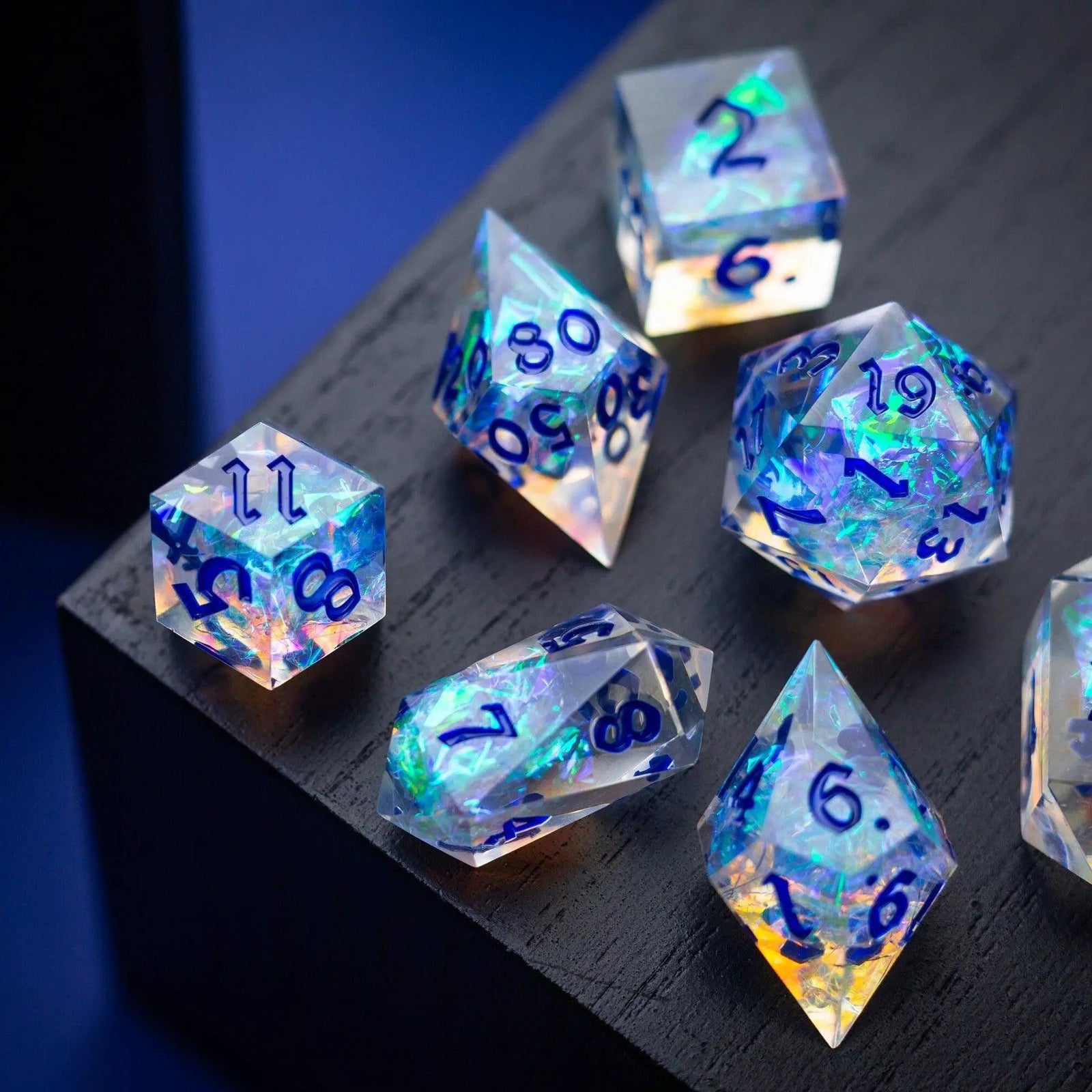 Purple Energy Handmade Resin DND Dice Set by Runic Dice