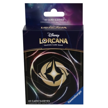 Disney Lorcana card sleeve featuring colorful artwork and branding, designed to protect collectible trading cards.