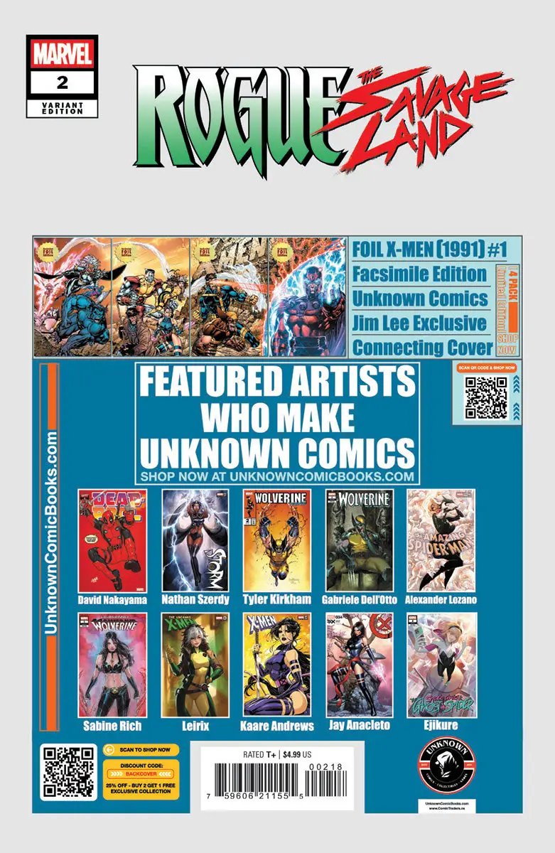 Rogue: The Savage Land #2 Unknown Comic Sabine Rich Exclusive Var (02/26/2025) by Unknown Comic Books