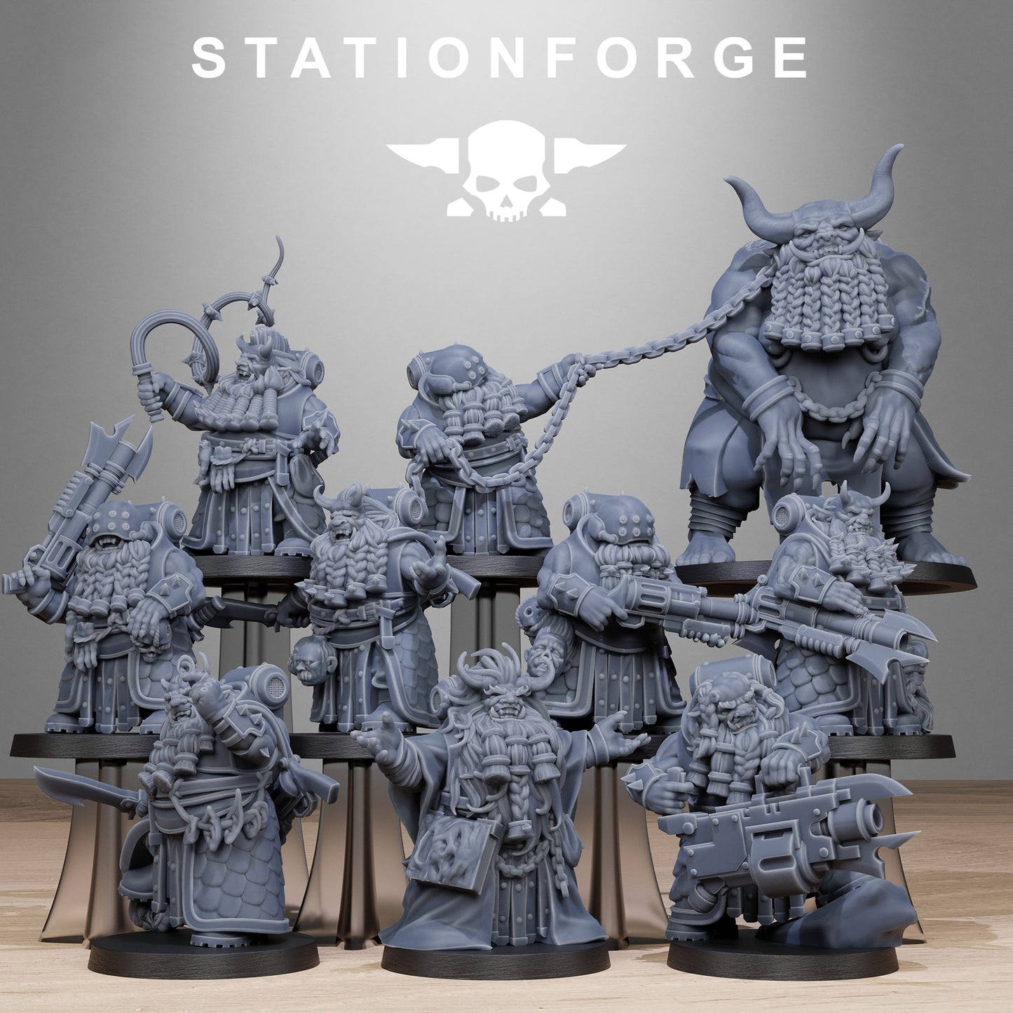 3D Printed Corrupted Guard Dwarves by StationForge Miniatures