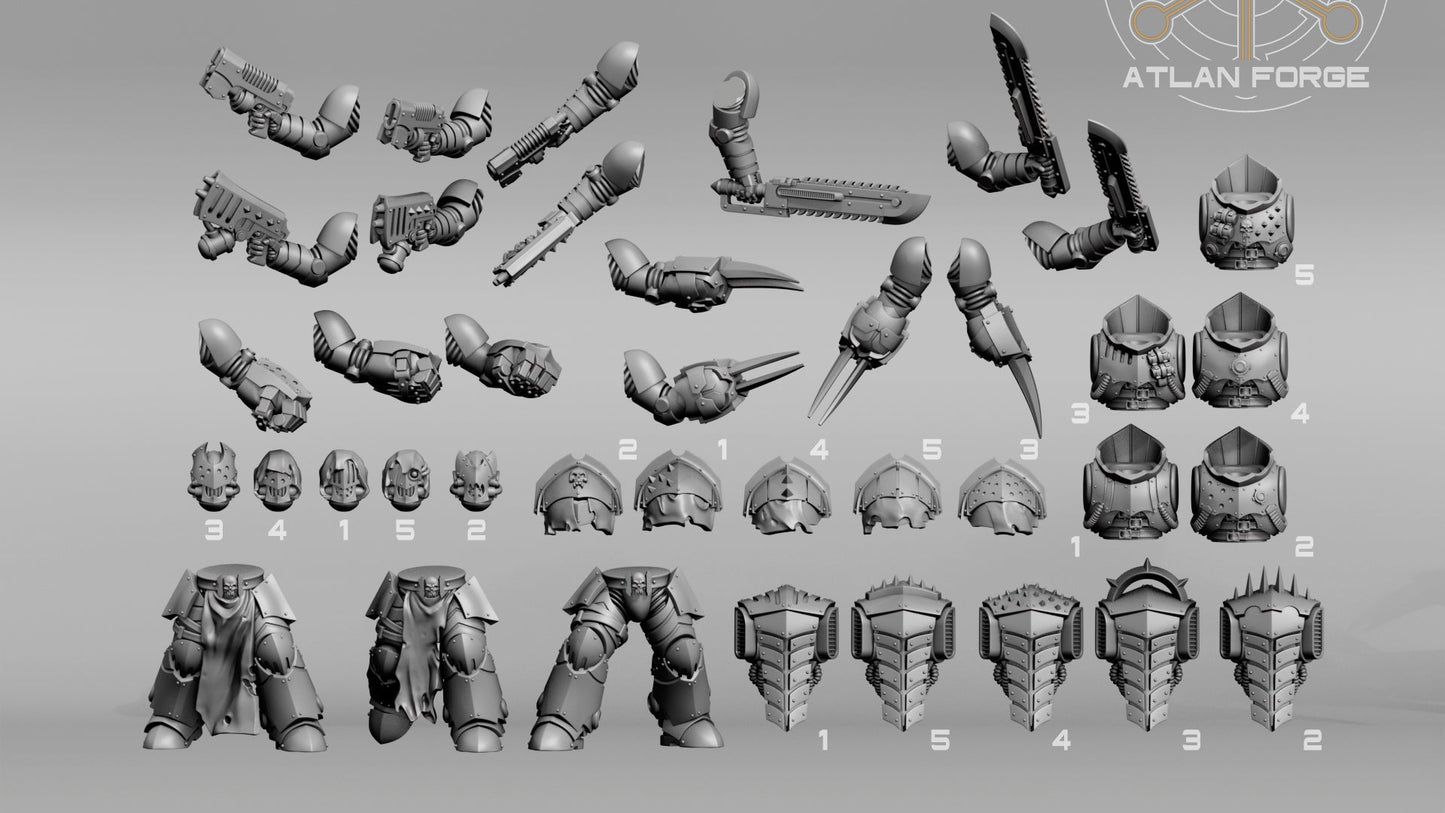 3d Printed Vampire Hunters x5 by Atlan Forge Miniatures