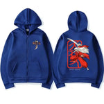 Inuyasha Graphic Zipper Hoodie Unisex Manga Jacket by Infinite Visibility