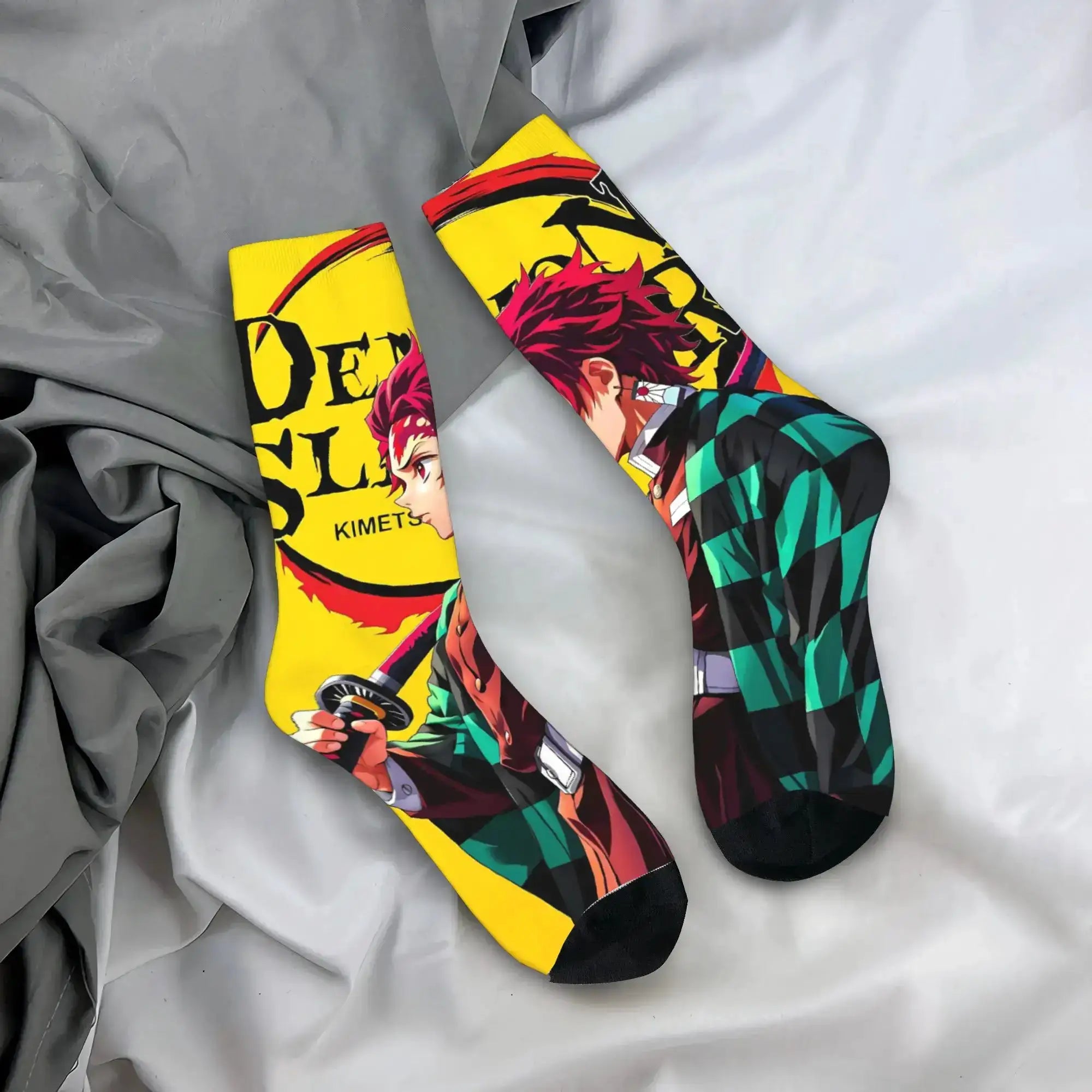 Demon Slayer Socks: Nezuko & Giyu Trendy Skateboard Style by Infinite Visibility