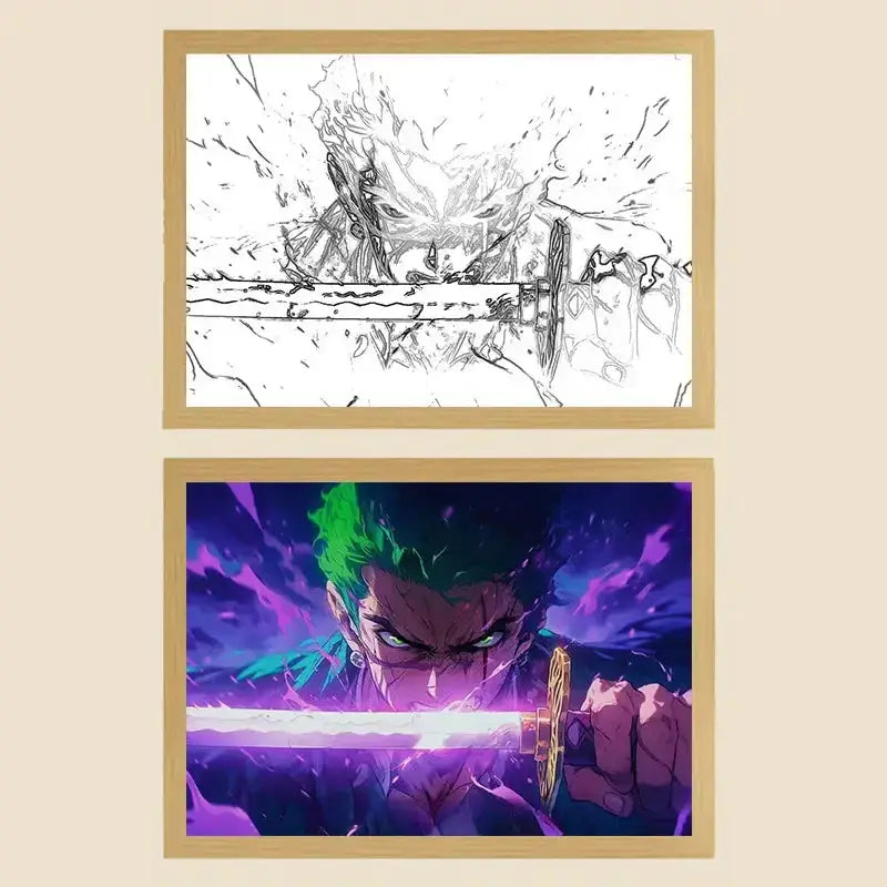 One Piece Photo Frame Night Light Luffy Zoro Christmas Gift by Infinite Visibility