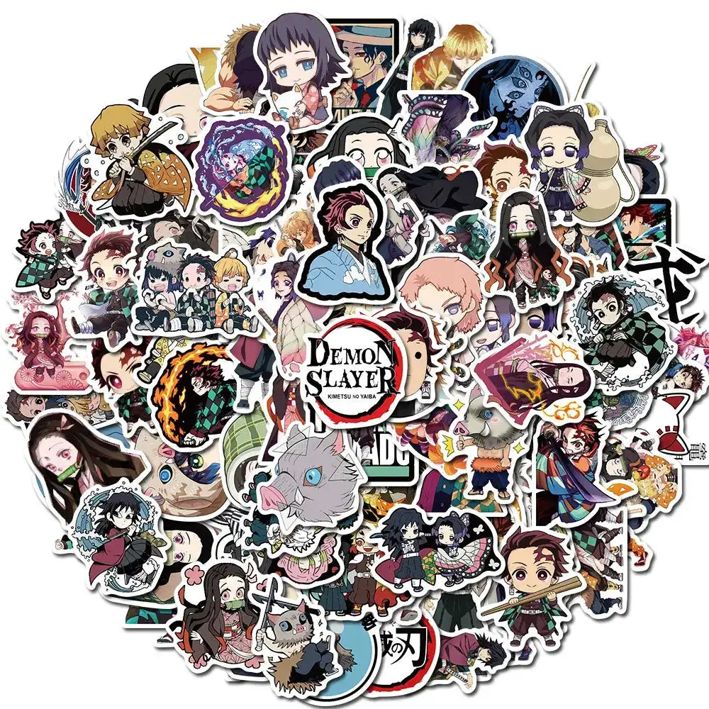 Demon Slayer Stickers: 50-200pcs Waterproof Anime Decals by Infinite Visibility