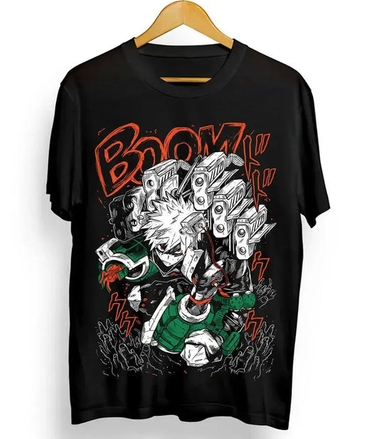 Bakugou T-Shirt: Deku Rivalry Oversized Black Tee