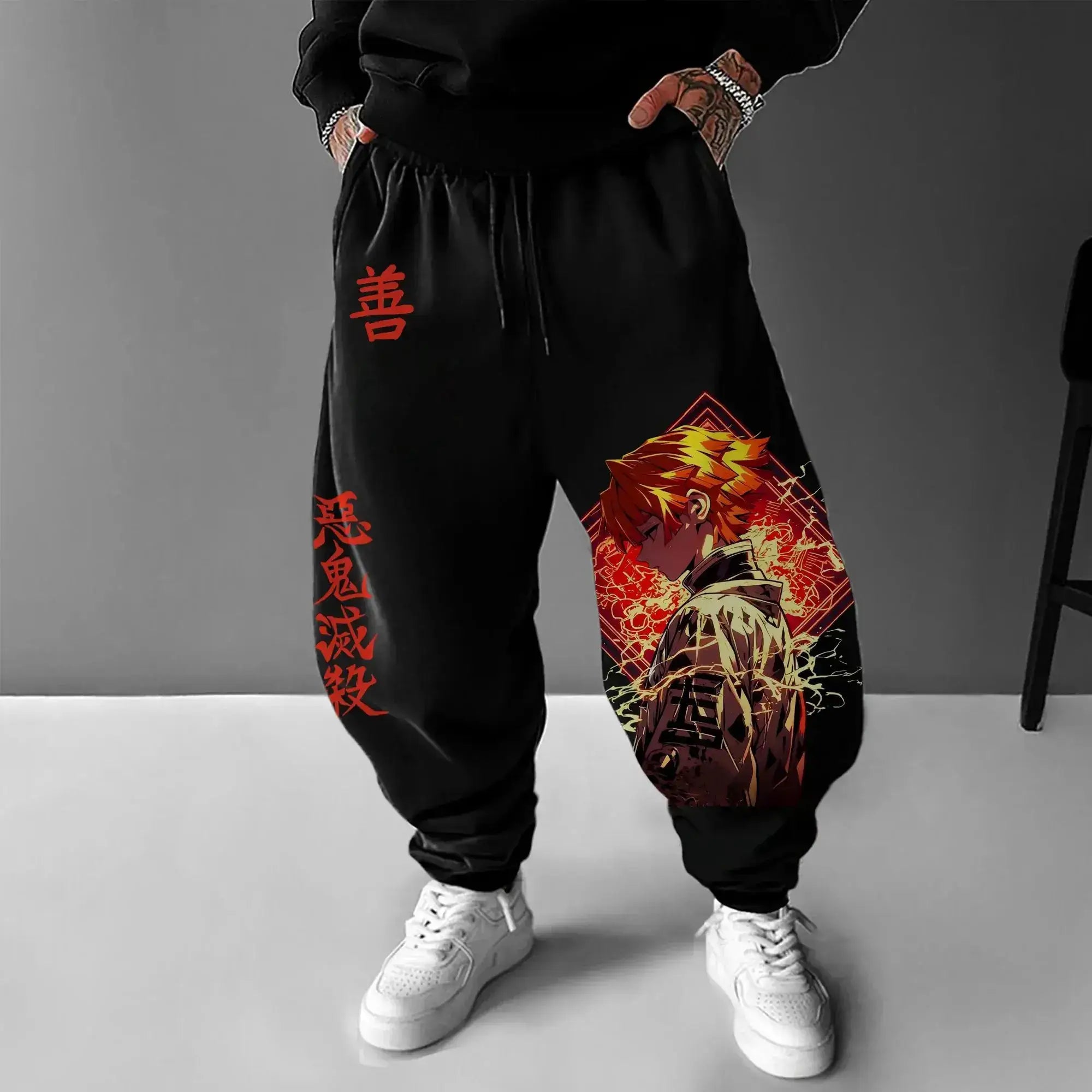 Demon Slayer Anime Men Sweatpants Y2K Streetwear by Infinite Visibility