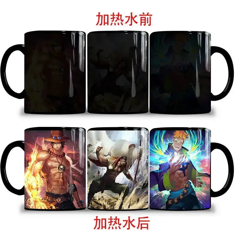 One Piece Color Changing Mug: Nika Luffy & Ace Magic Cup by Infinite Visibility