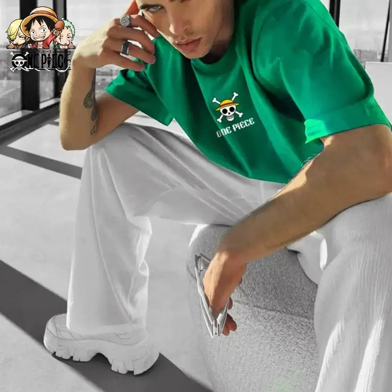 One Piece Graphic T-Shirt: Luffy & Zoro Oversized Streetwear