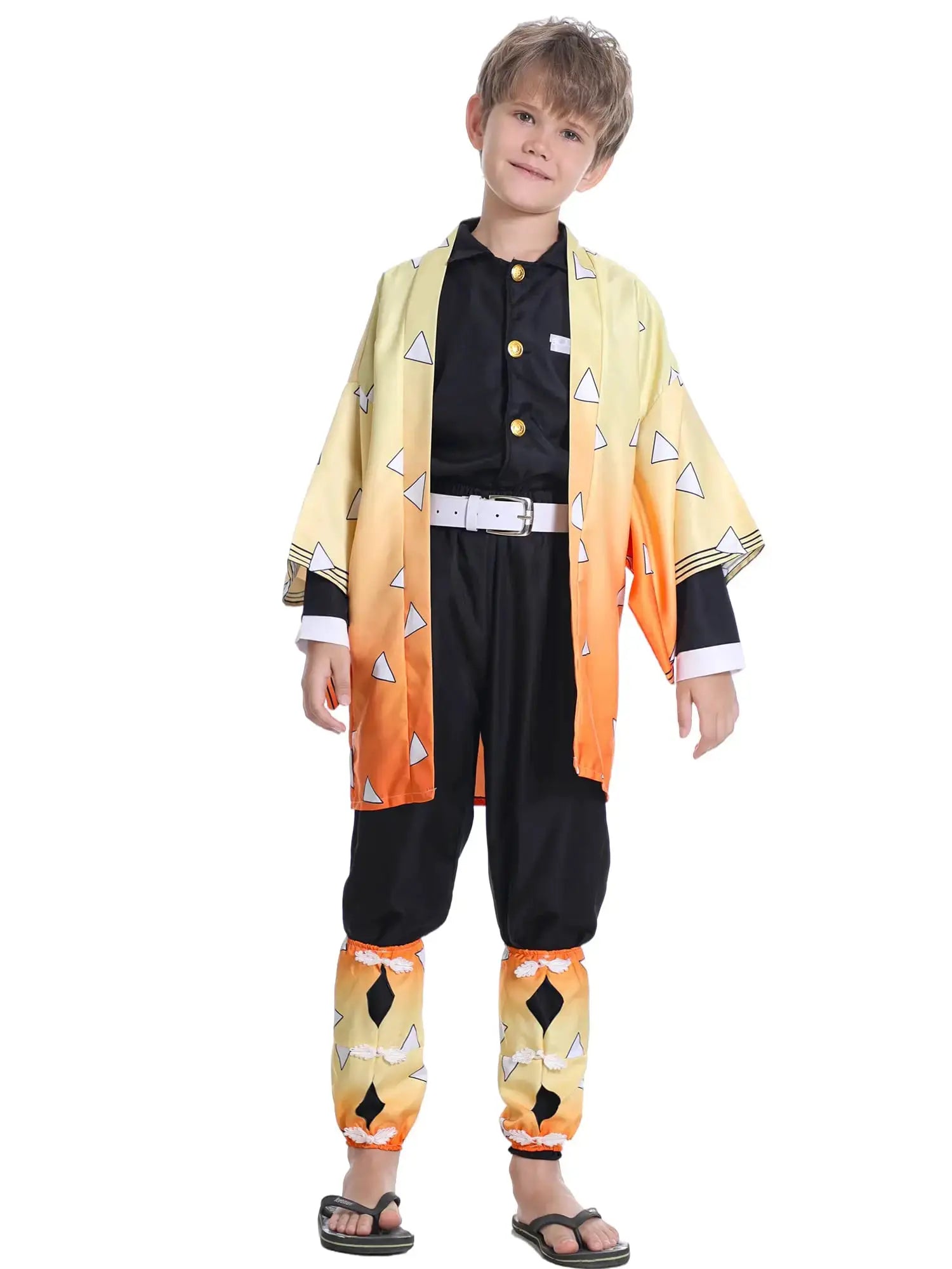 Zenitsu Cosplay Costume: Demon Slayer Kimono Wig Set by Infinite Visibility