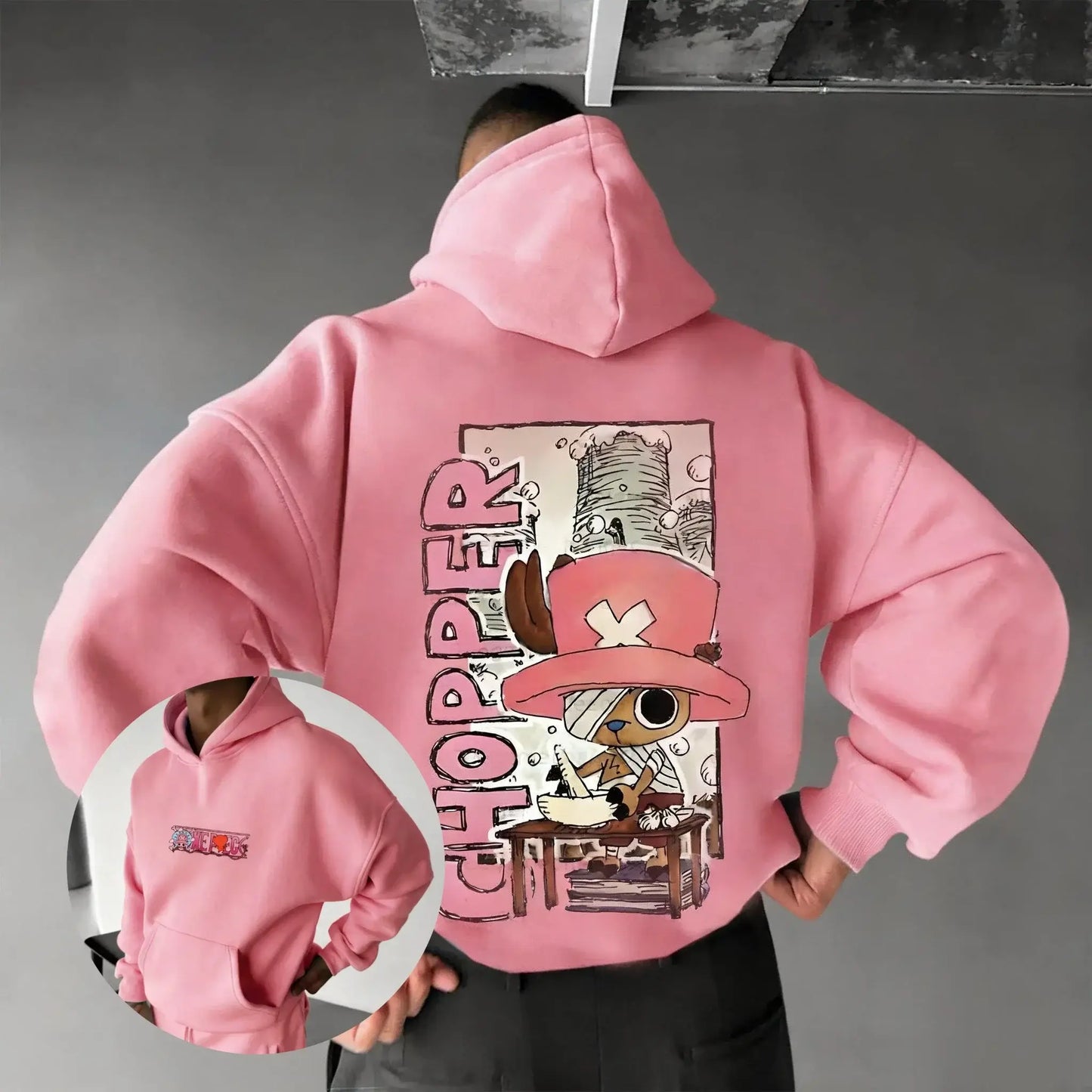 Chopper Oversized Anime Hoodie – One Piece Unisex Sweatshirt