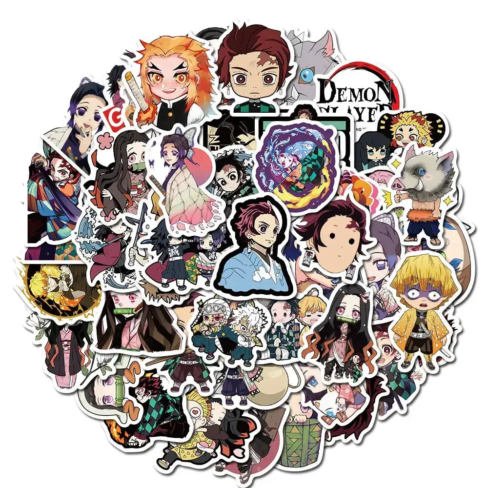 Demon Slayer Stickers: 50-200pcs Waterproof Anime Decals by Infinite Visibility