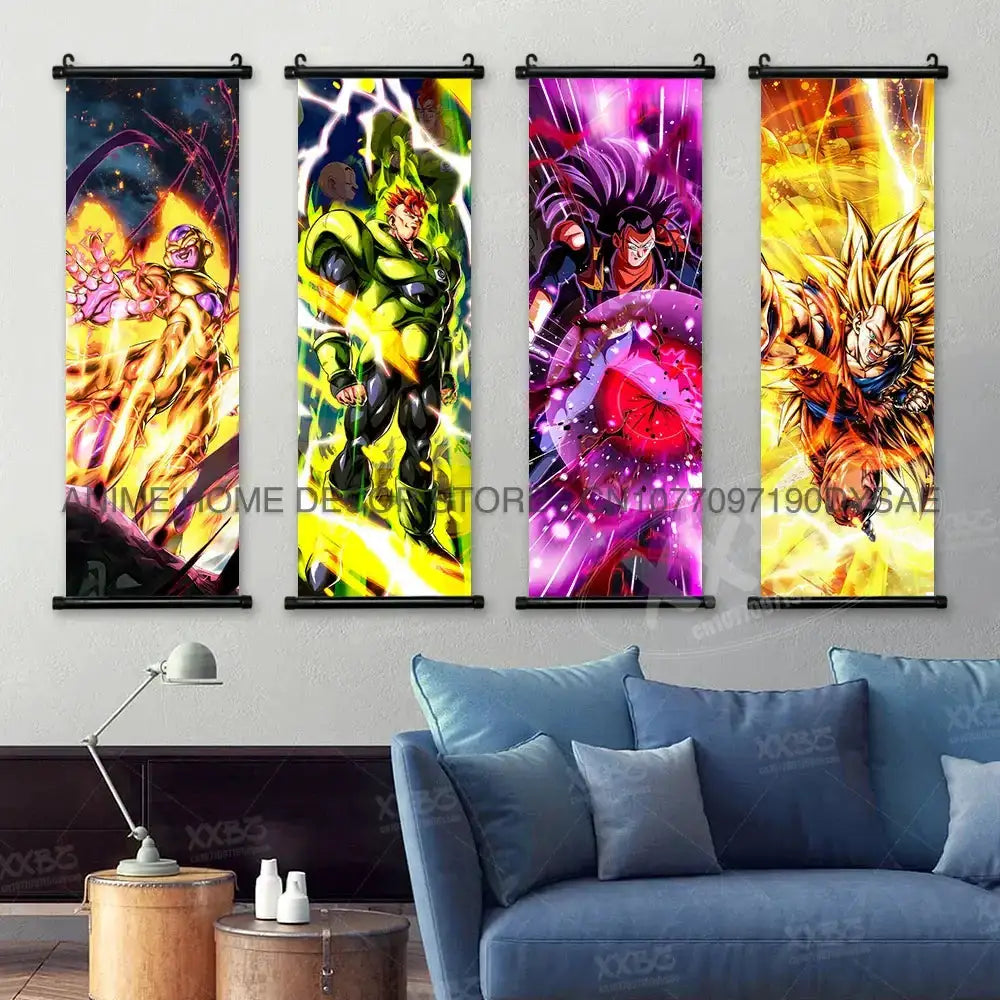 Dragon Ball Posters: Goku & Vegeta Hanging Scroll Wall Art by Infinite Visibility