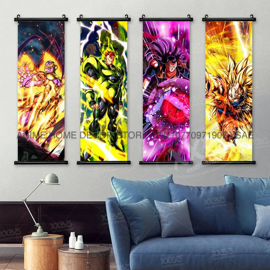 Dragon Ball Posters: Goku & Vegeta Hanging Scroll Wall Art