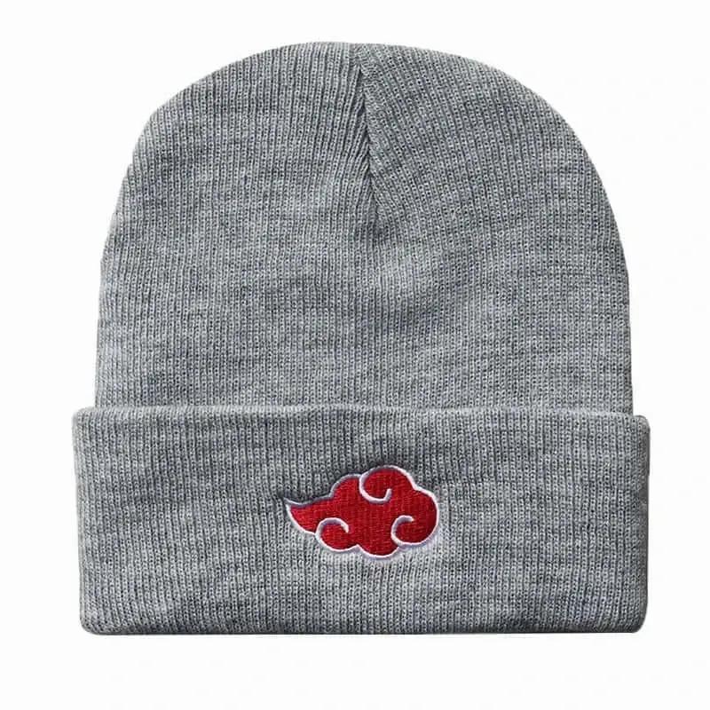 Akatsuki Beanie: Red Cloud Embroidery Warm Knit Hat by Infinite Visibility