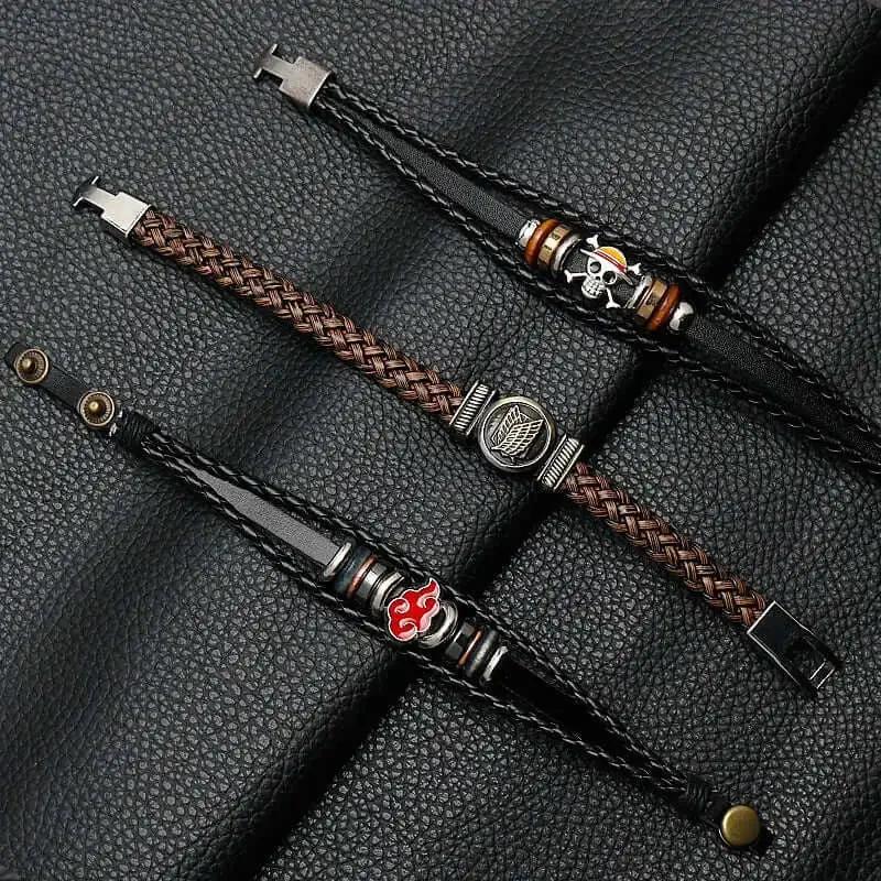 Anime Woven Cowhide Bracelet – Multilayer Buckle Gift by Infinite Visibility