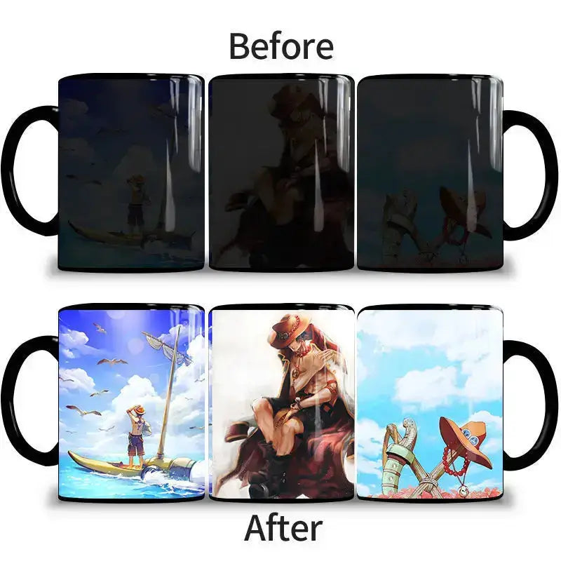 One Piece Color Changing Mug: Nika Luffy & Ace Magic Cup by Infinite Visibility