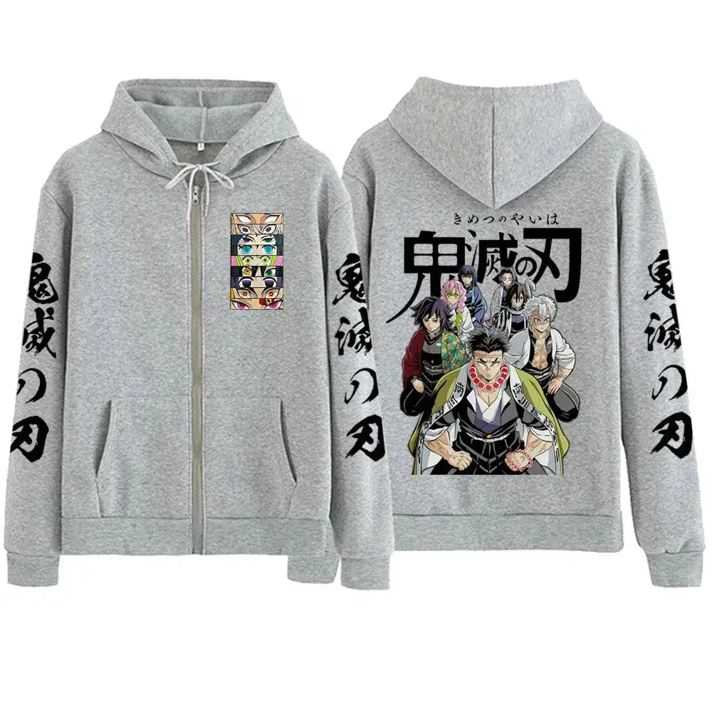Demon Slayer Zipper Hoodie 2025 Harajuku Sweatshirt by Infinite Visibility