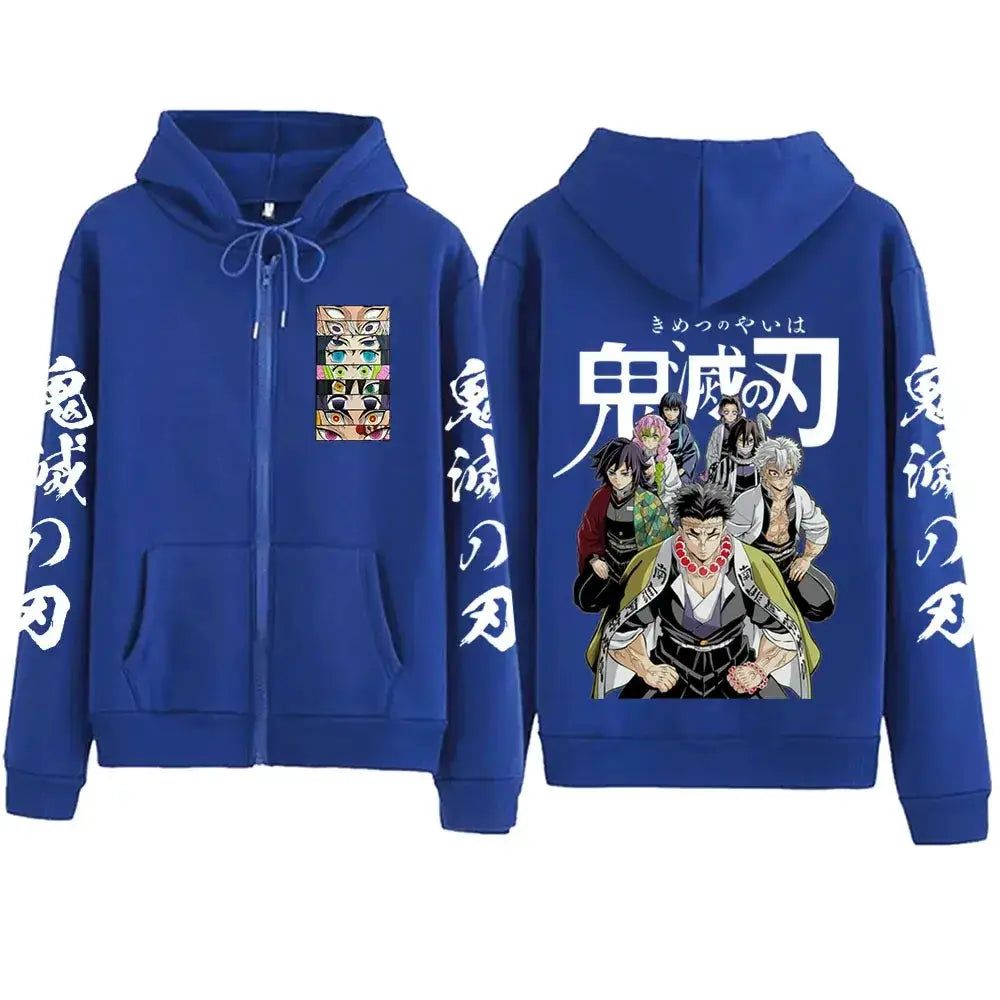 Demon Slayer Zipper Hoodie 2025 Harajuku Sweatshirt by Infinite Visibility