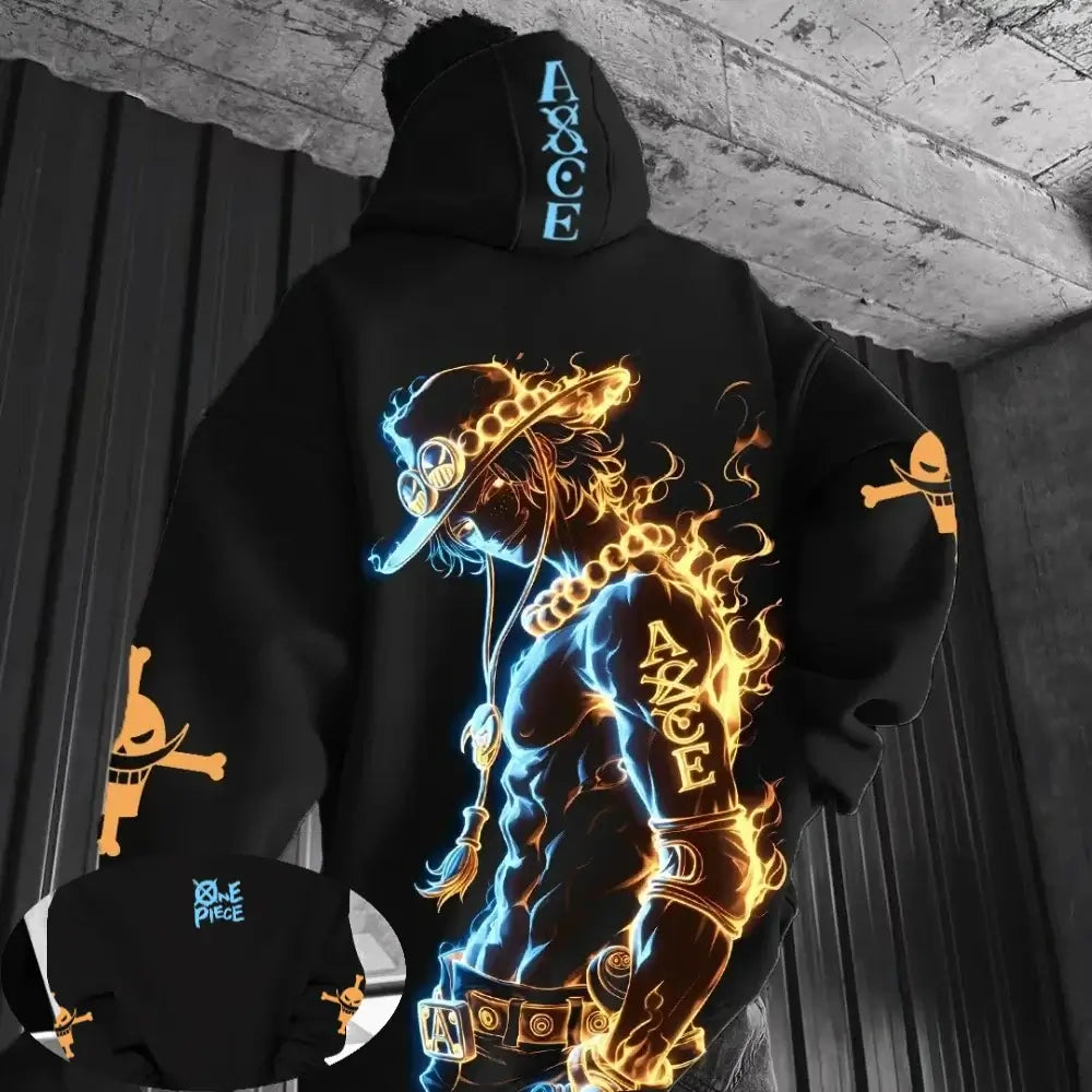 Portgas D. Ace Hoodie: One Piece Anime Parent-Child Wear