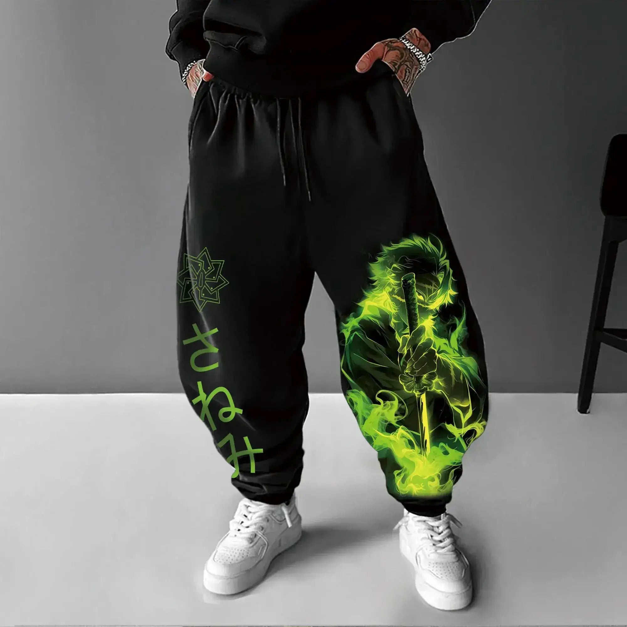 Demon Slayer Anime Men Sweatpants Y2K Streetwear by Infinite Visibility
