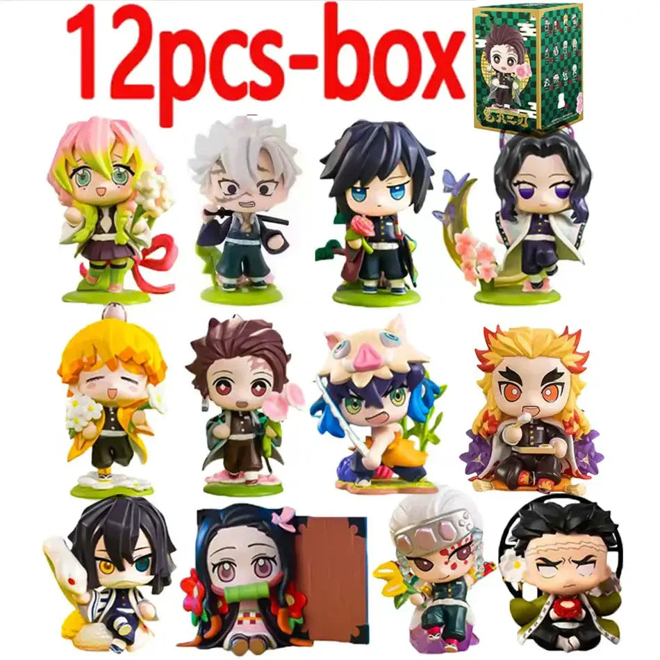 Demon Slayer Blind Box: 12pcs Tanjiro Nezuko Anime Figures by Infinite Visibility