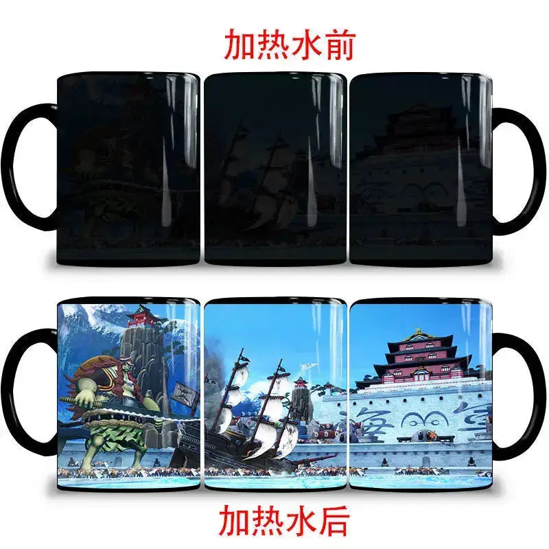 One Piece Color Changing Mug: Nika Luffy & Ace Magic Cup by Infinite Visibility