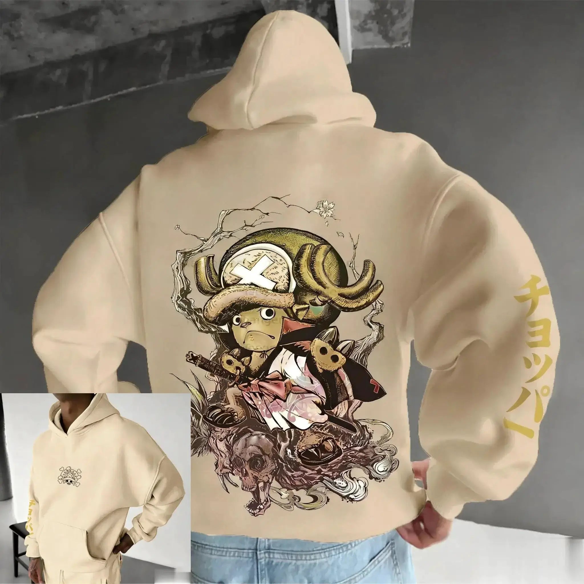 Oversized One Piece anime hoodie by Infinite Visibility featuring bold character graphics, unisex fit, and cozy sweatshirt style.