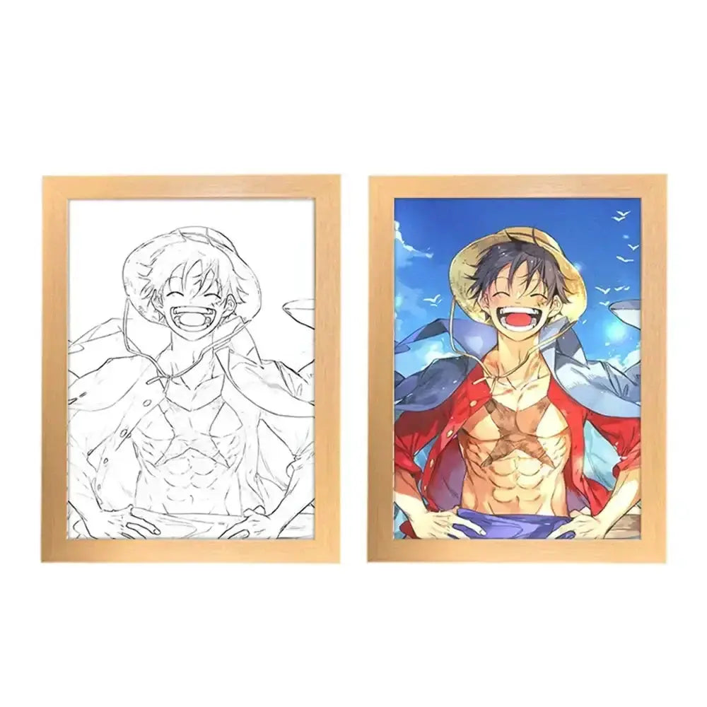 One Piece Photo Frame Night Light Luffy Zoro Christmas Gift by Infinite Visibility