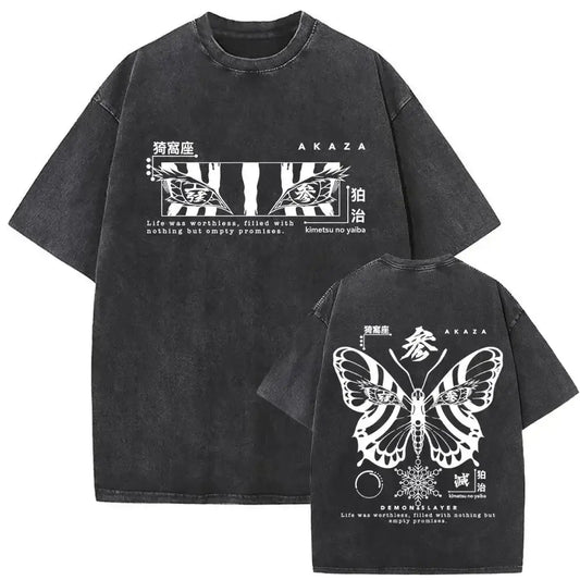 Akaza Koyuki T-shirt: Washed Oversized Anime Graphic Tee