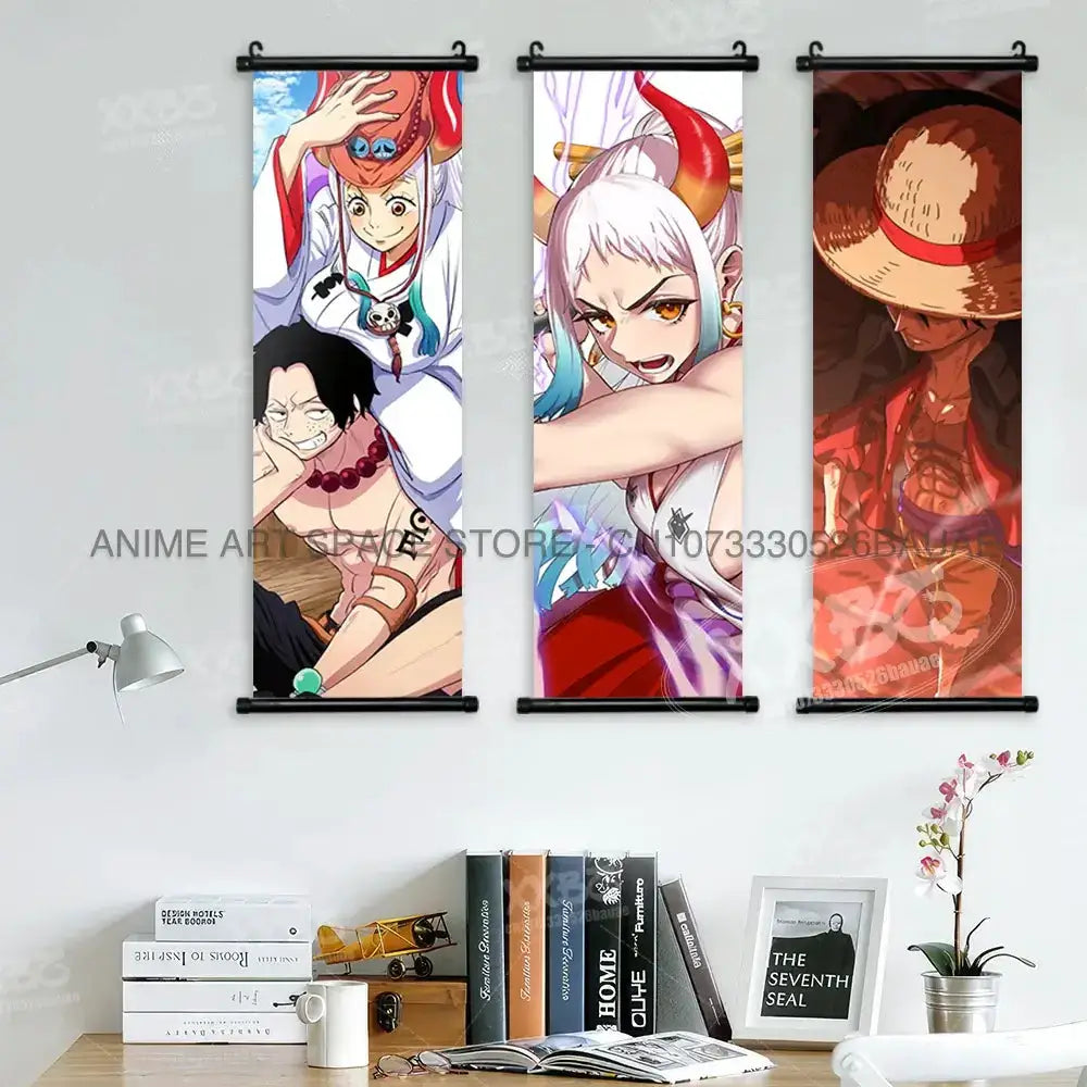 One Piece Hanging Painting Luffy Ace Sabo Shanks Wall Art by Infinite Visibility