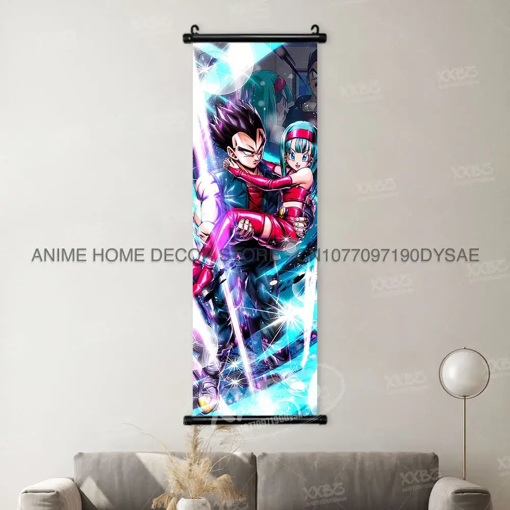 Dragon Ball Posters: Goku & Vegeta Hanging Scroll Wall Art by Infinite Visibility