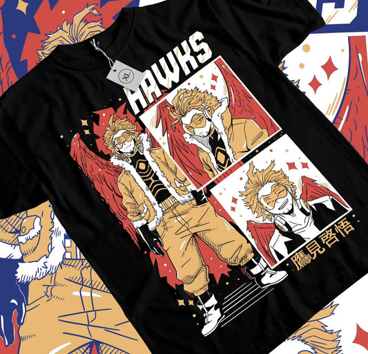 Wing Hero Hawks T-Shirt: Keigo Takami Anime Manga Tee