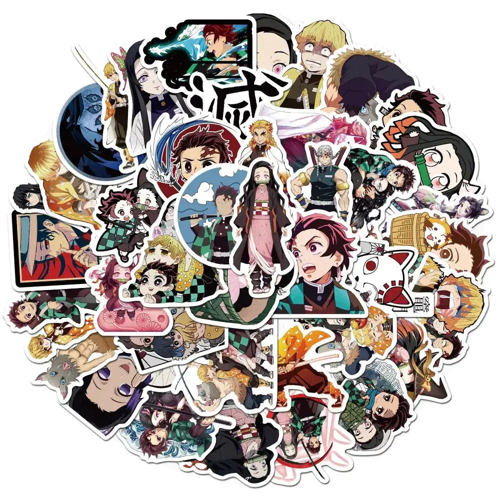 Demon Slayer Stickers: 50-200pcs Waterproof Anime Decals by Infinite Visibility
