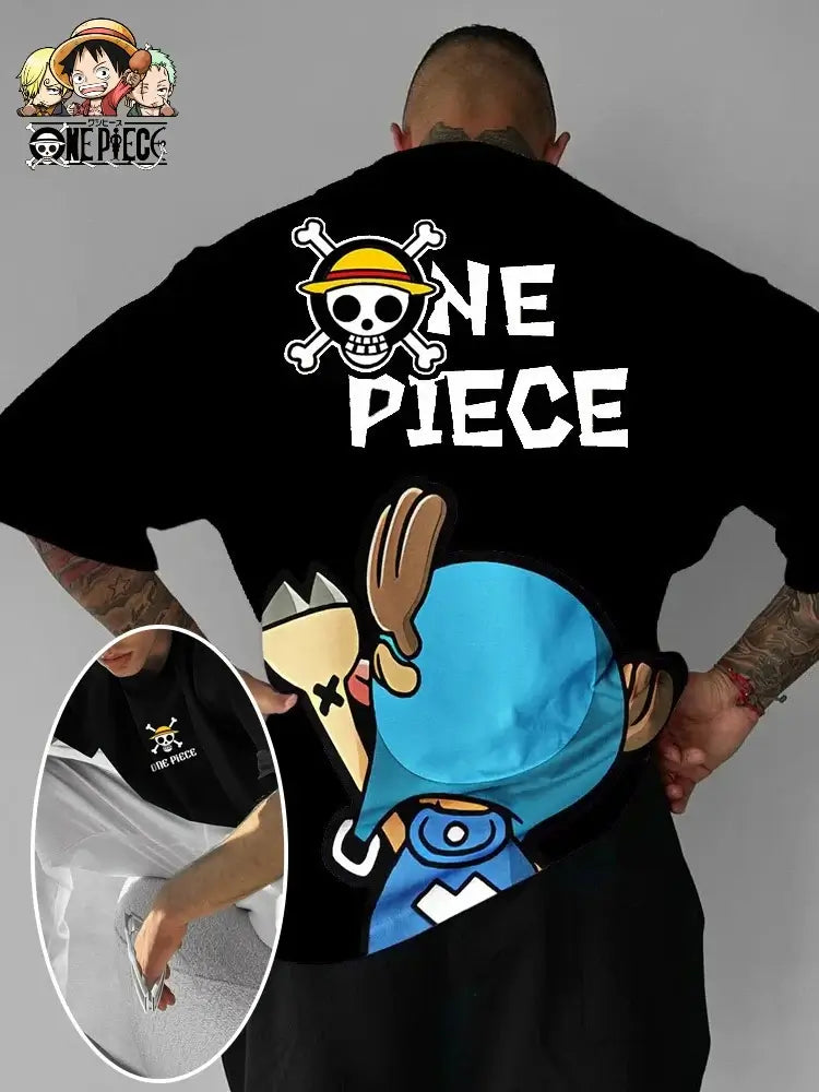 One Piece Graphic T-Shirt: Luffy & Zoro Oversized Streetwear