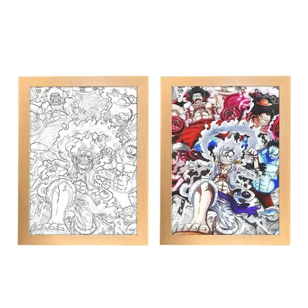 One Piece Photo Frame Night Light Luffy Zoro Christmas Gift by Infinite Visibility