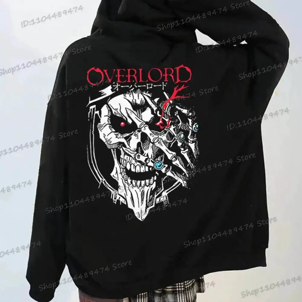 Overlord Horror Skull Hooded Shirt Harajuku Zip Up by Infinite Visibility