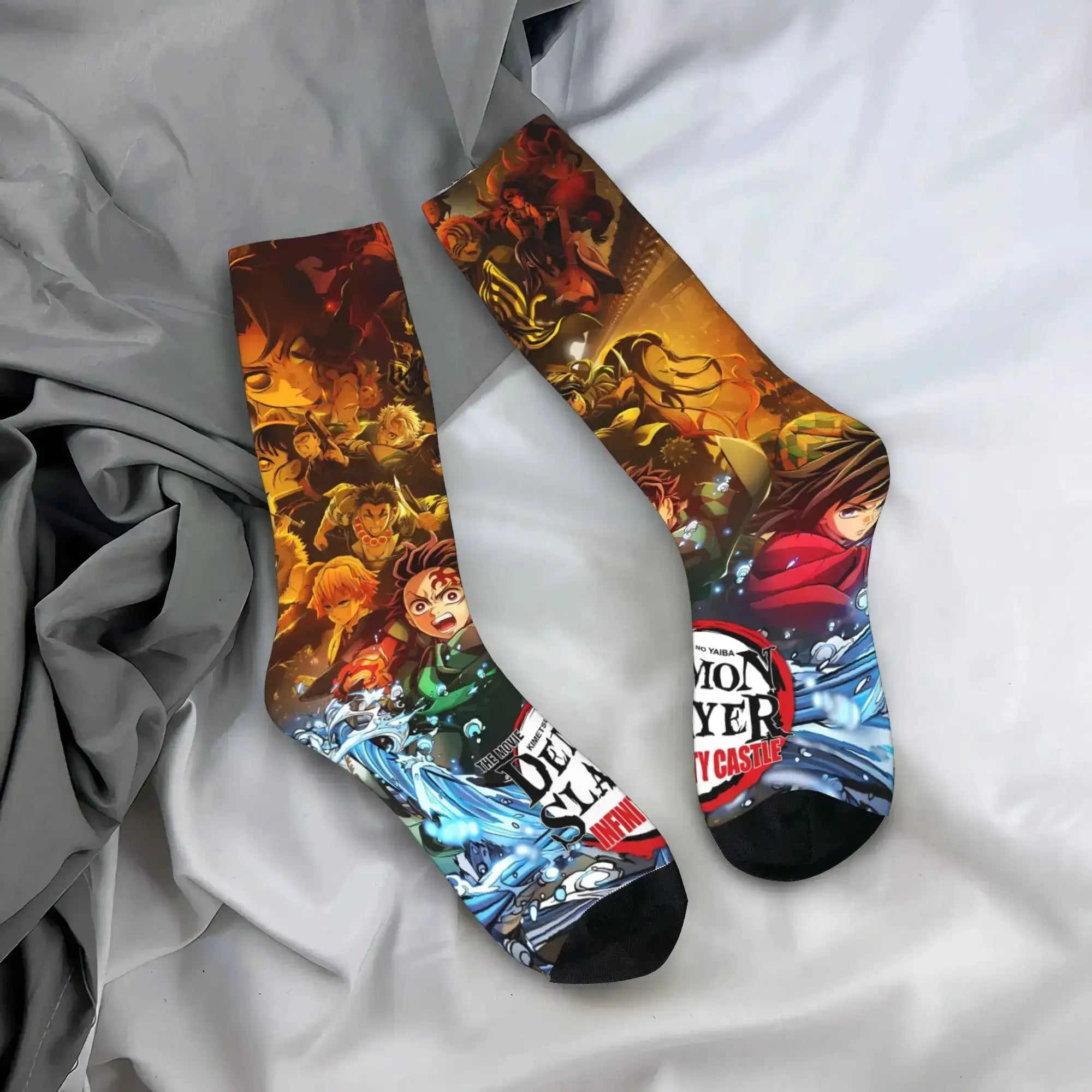 Demon Slayer Socks: Nezuko & Giyu Trendy Skateboard Style by Infinite Visibility