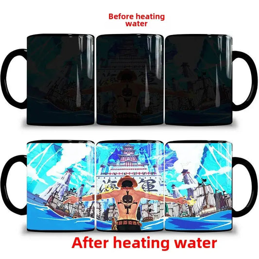 One Piece Color Changing Mug: Nika Luffy & Ace Magic Cup