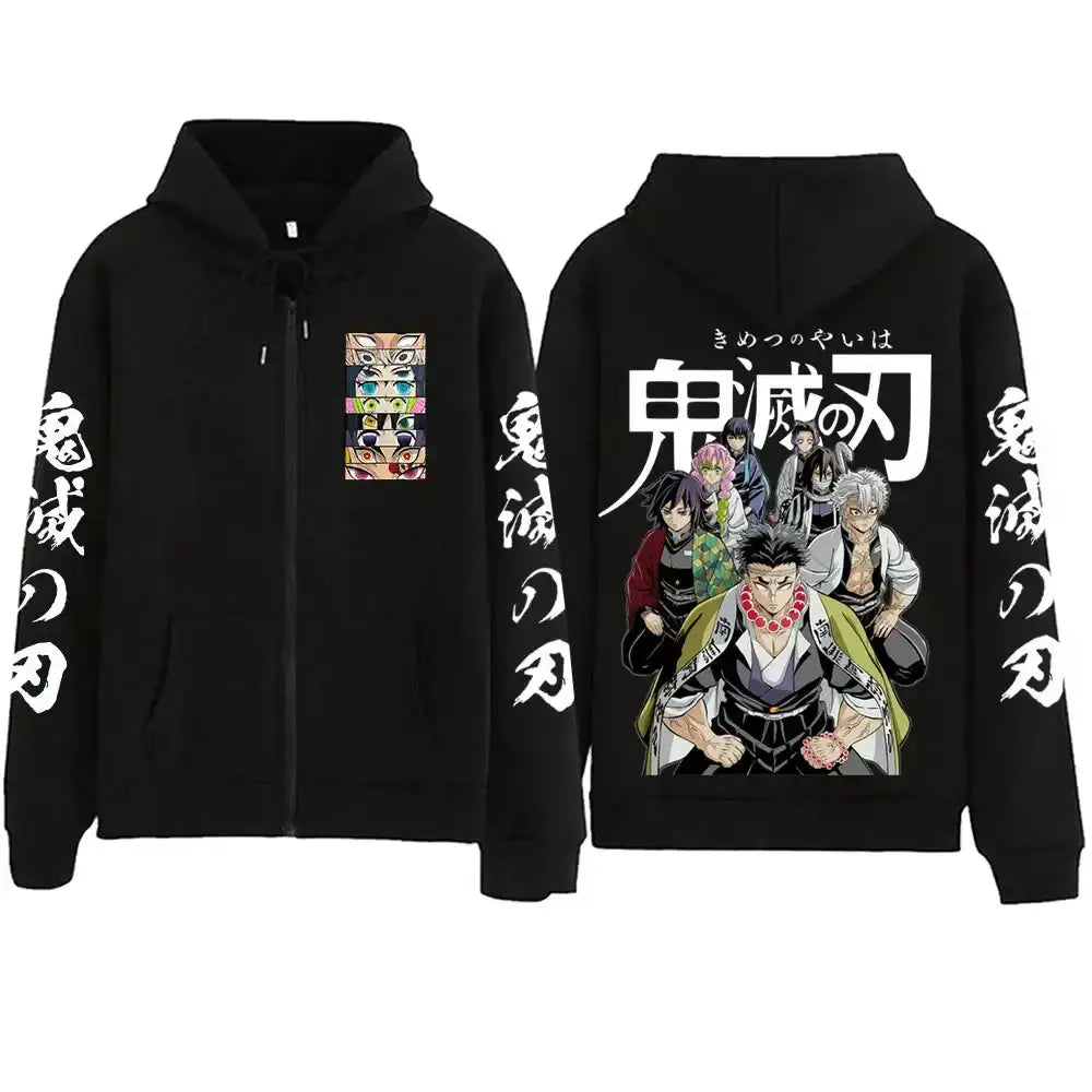 Demon Slayer Zipper Hoodie 2025 Harajuku Sweatshirt by Infinite Visibility