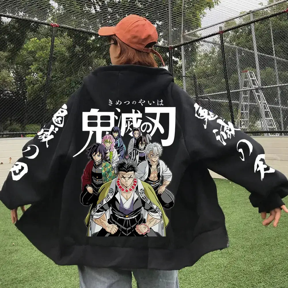 Demon Slayer Zipper Hoodie 2025 Harajuku Sweatshirt by Infinite Visibility