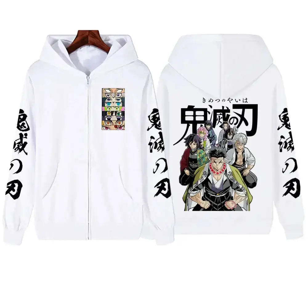 Demon Slayer Zipper Hoodie 2025 Harajuku Sweatshirt by Infinite Visibility
