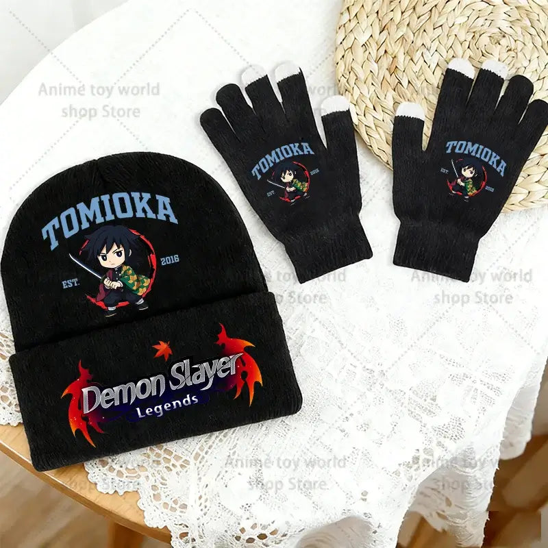 Demon Slayer Hat Gloves Set: Tanjiro Winter Knit Kit by Infinite Visibility