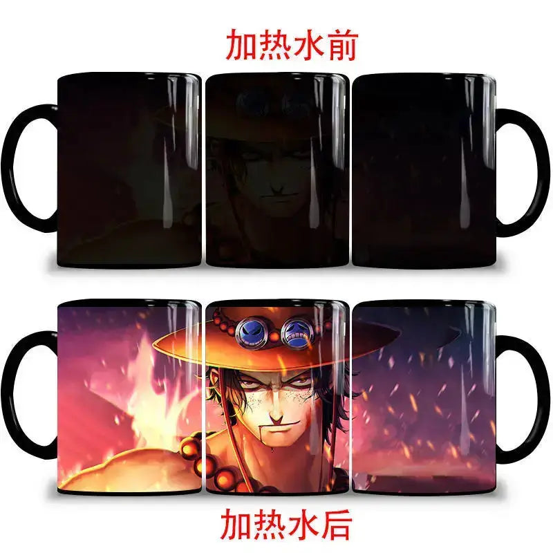 One Piece Color Changing Mug: Nika Luffy & Ace Magic Cup by Infinite Visibility