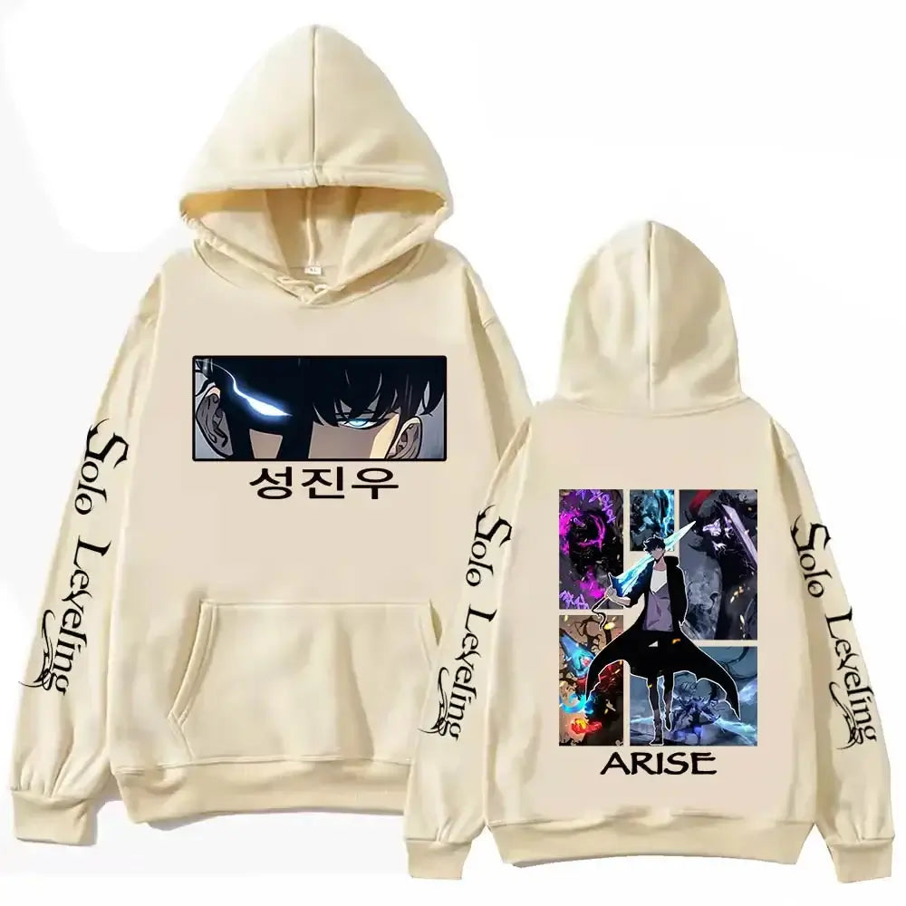 Solo Leveling Anime Hoodie – Harajuku Fleece Pullover