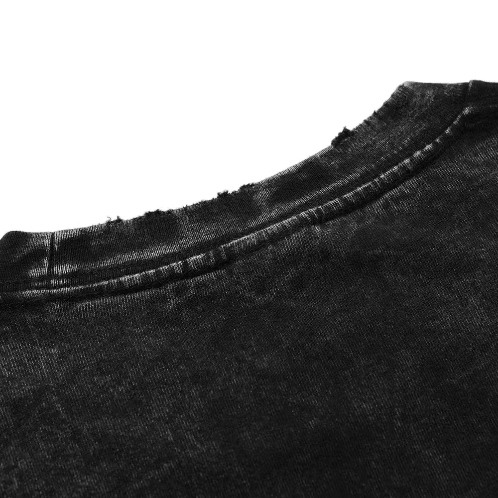 Naruto Rock Lee Streetwear T Shirt Vintage Washed Black