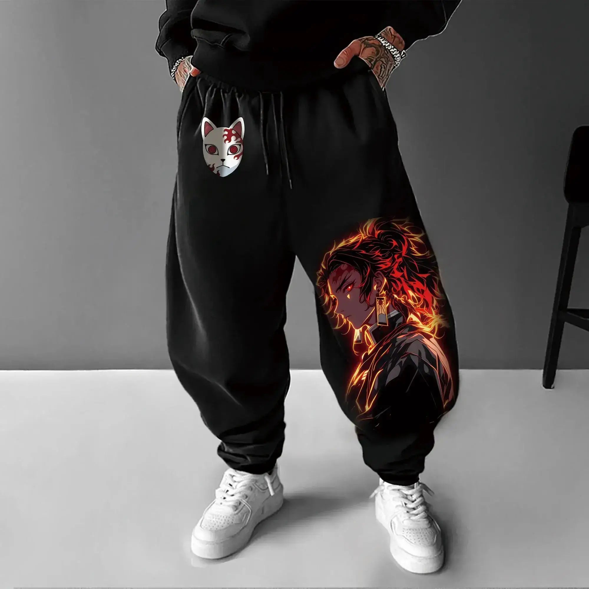 Demon Slayer Anime Men Sweatpants Y2K Streetwear by Infinite Visibility