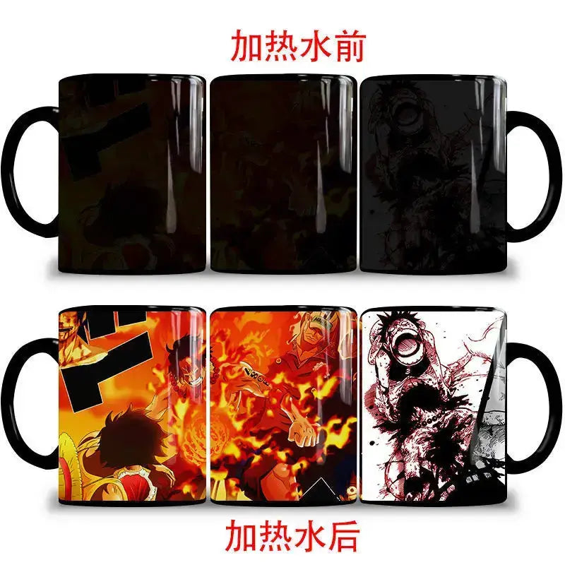 One Piece Color Changing Mug: Nika Luffy & Ace Magic Cup by Infinite Visibility