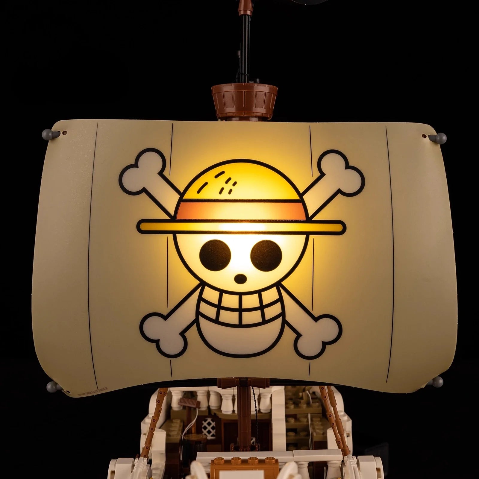 Anime figure Going Merry LED light set by Infinite Visibility, featuring a DIY lamp for model 75639 with colorful LED lights.