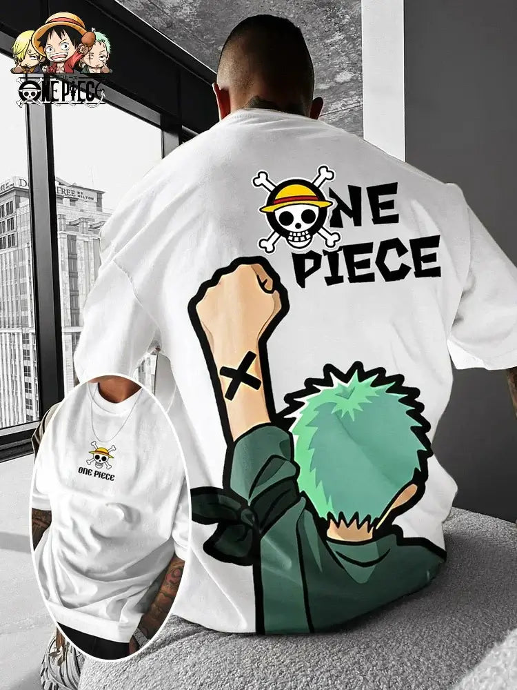 One Piece Graphic T-Shirt: Luffy & Zoro Oversized Streetwear